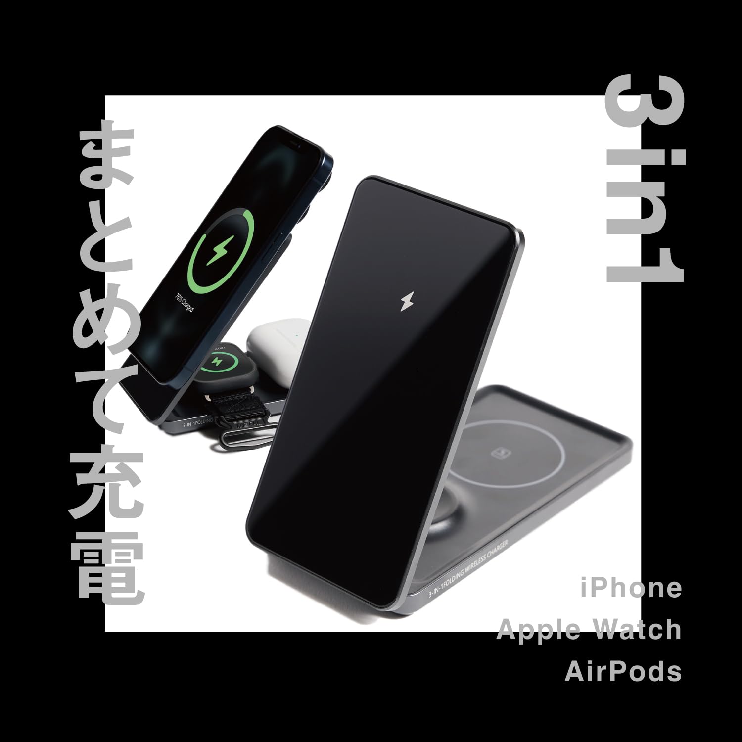 【人気商品】ワイヤレス充電スタンド 3in1 木製 27W 2台の電話高速充電 Amazon | Xunhomon ワイヤレス充電スタンド 3in1 木製 27W 2台の